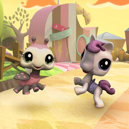 A promotional image for the Littlest Pet Shop Friends game.