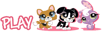 A Littlest Pet Shop banner that says "Play" A Littlest Pet Shop banner that says "Play"